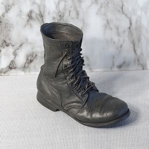 Just the Right Shoe By Raine Military Boot Mini Ceramic Black Shoe Figurine